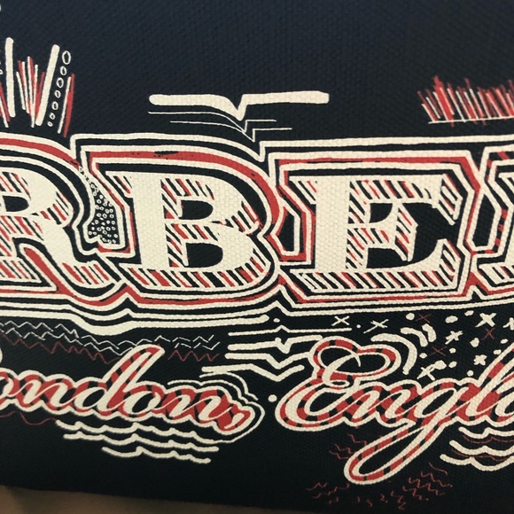 BURBERRY Reversible London Doodle Tote, Black Leather-Canvas/Check Interior NWT - Picture 12 of 16